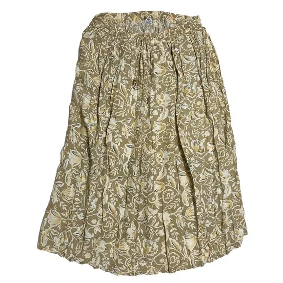 VTG Simply Fashion Full Semi-Sheer Embroidered Skirt Womens 34 Beige Floral Midi - Picture 14 of 15